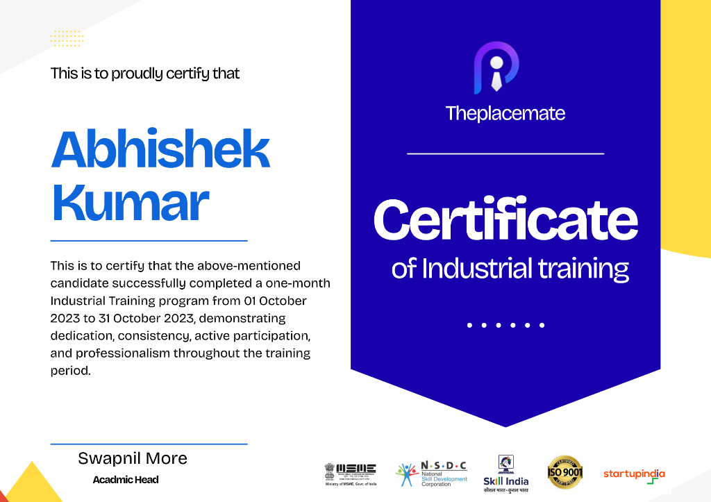 Certificate of Industrial Training